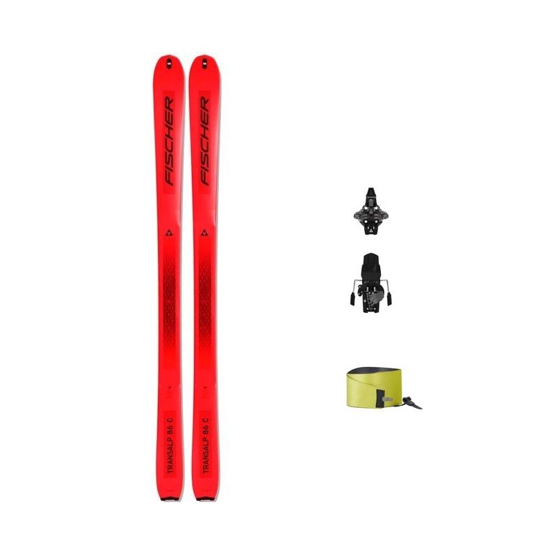 Ein Tourenski-Set von  FISCHER TRANSALP 86 CARBON P23022+Die Bindungen TOUR CLASSIIC ST BRAKE 92+ Die Felle