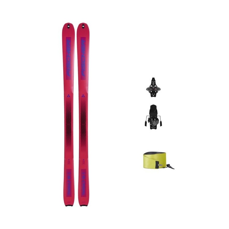 Ein Tourenski-Set von  FISCHER TRANSALP 86 CARBON P23122+ Die Bindungen TOUR CLASSIIC ST BRAKE 92+ Die Felle