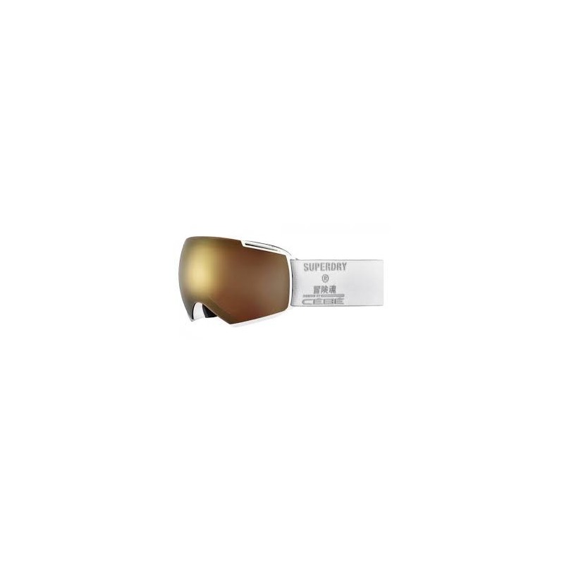 Máscara de esquis Cébé Icone L Superdry Matte White - Dark Rose Flash Gold Cat.3 - Amber Flash Mirror CBG418