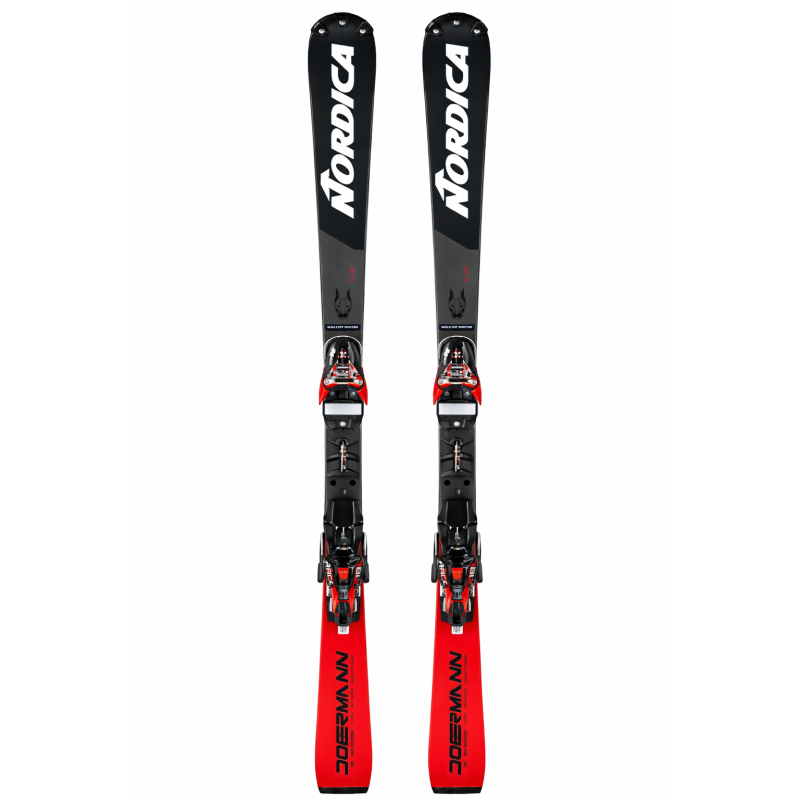 Nordica dobermann sl wc plate black/red 0a4411 skis + x comp 16 6920v1mm bindings set